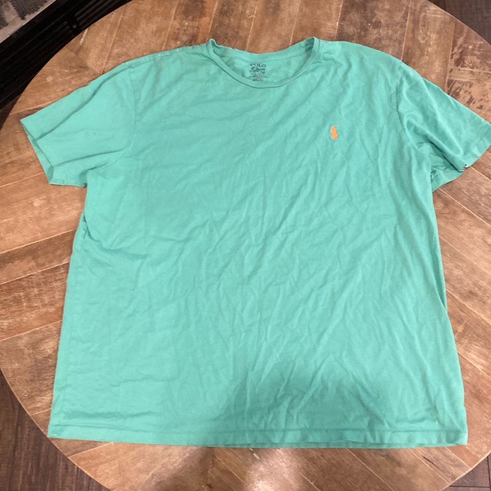 Polo by Ralph Lauren Men's Aqua High Round Neck Tee [Size: XXL]
